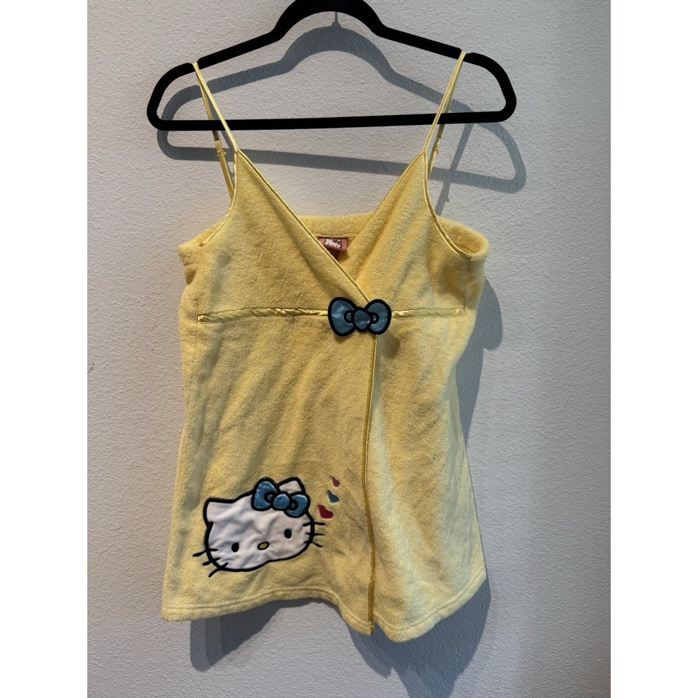 Hello Kitty Plush Bath Wrap Women's‎ Sleep Wear Yellow Size Large